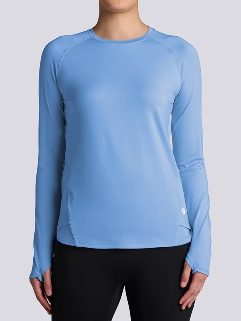 Coolibar Accelera Tee Performance Long Sleeve Top Sun Shirt Blue UPF 50 Large